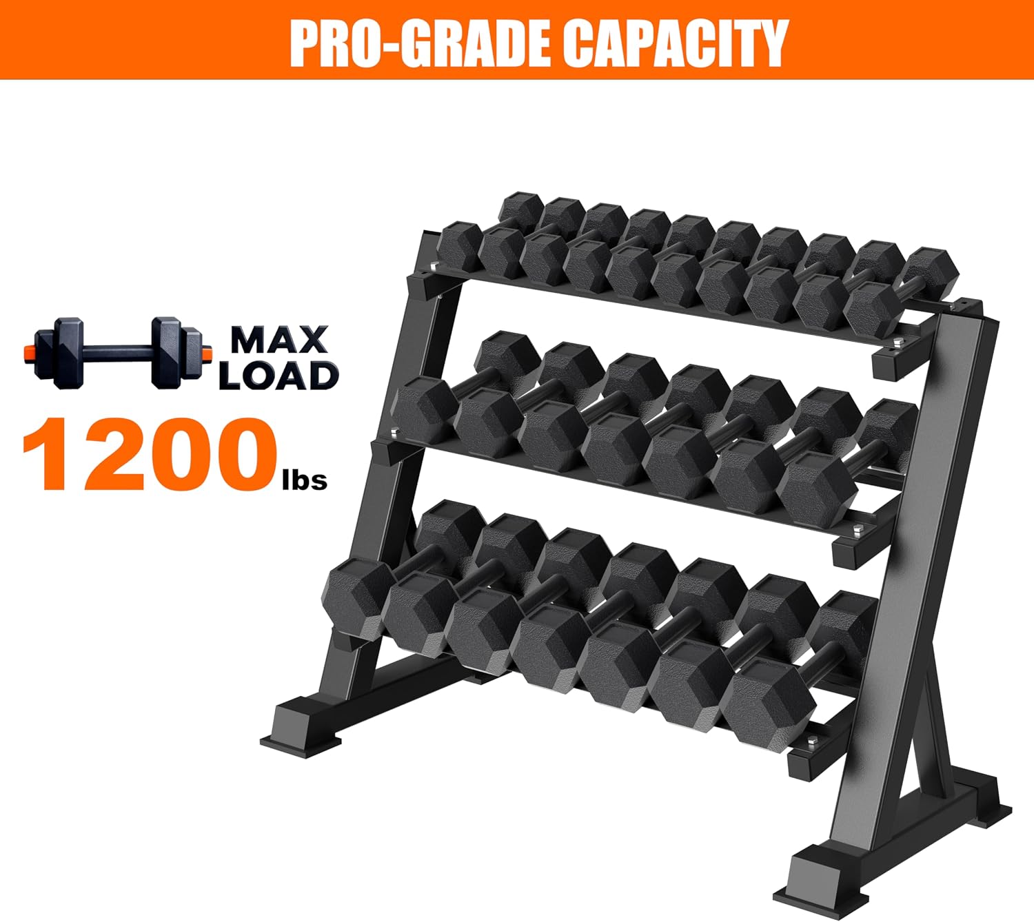 Rak Dumbbell Tiga Tingkat Heav - Heavy Equipment Usa ulasan dan harga