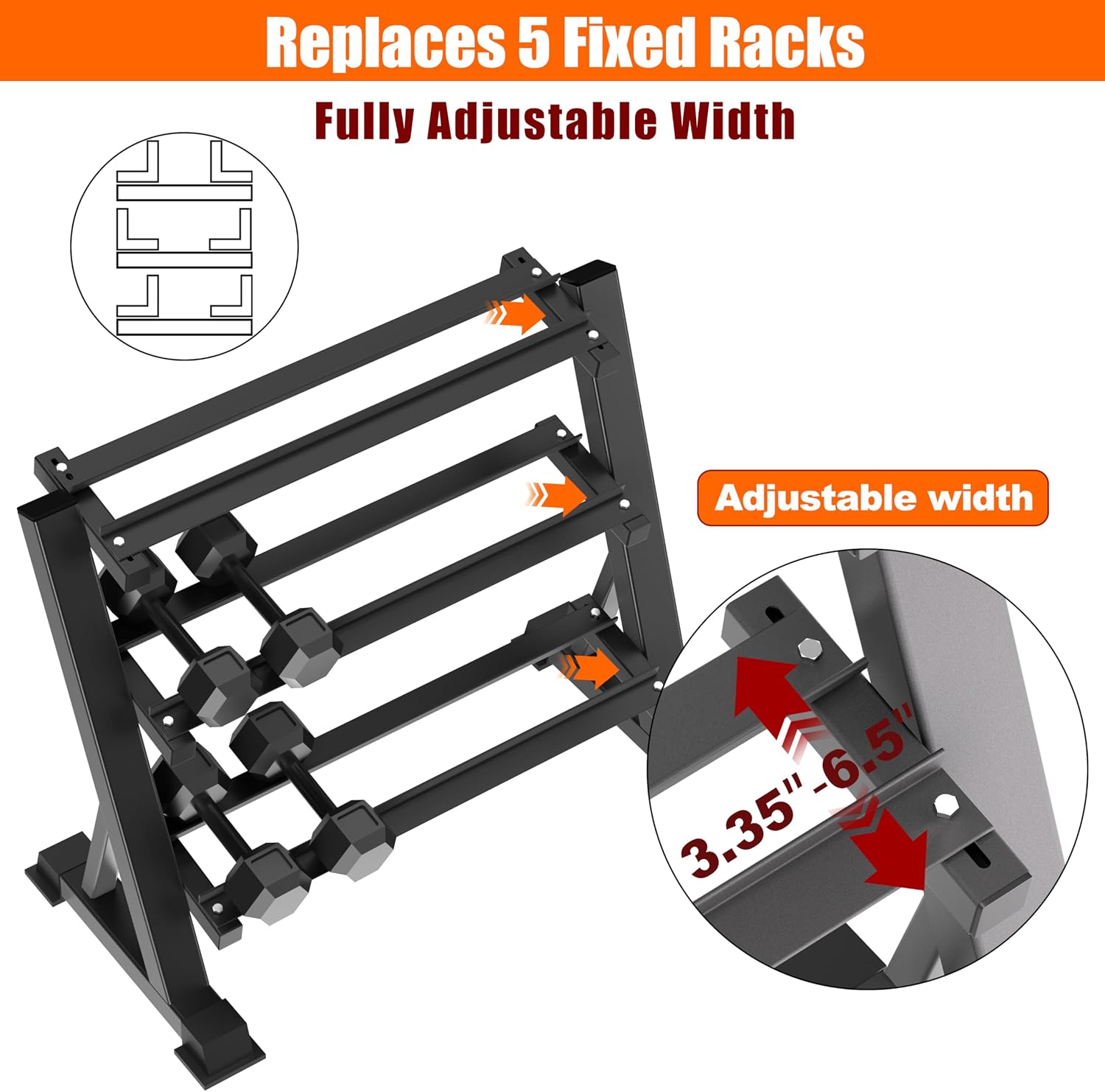 Rak Dumbbell Tiga Tingkat Heav - Heavy Equipment Usa ulasan dan harga