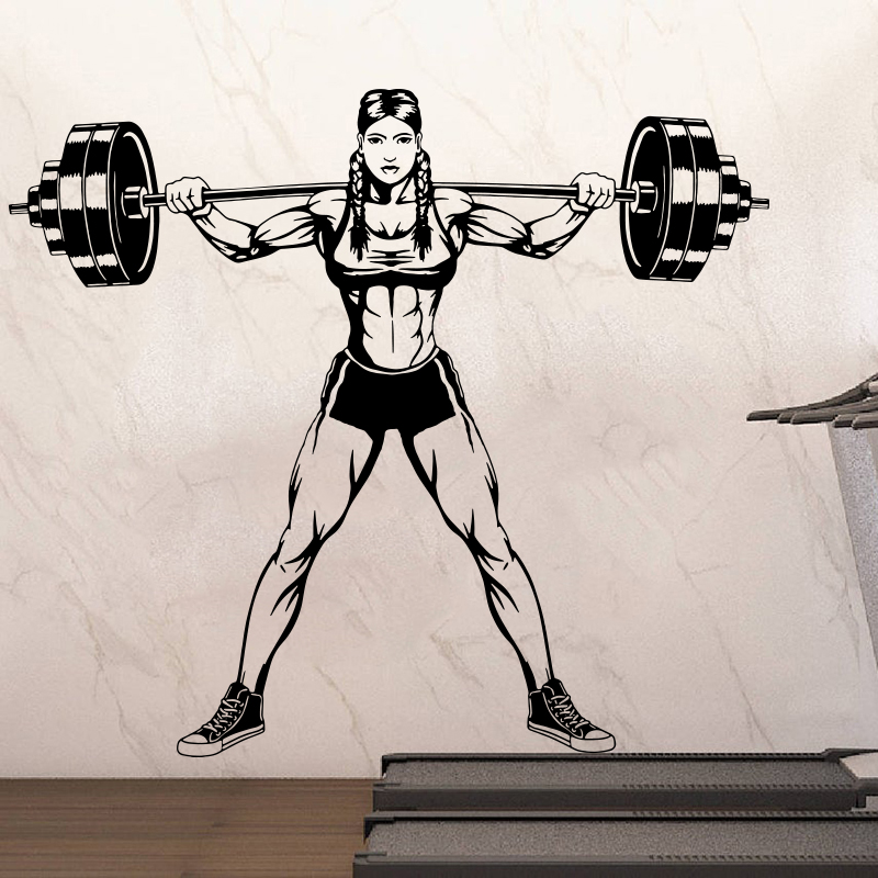 Stiker tembok Gym besar wanita - Heavy Equipment Stickers ulasan dan harga