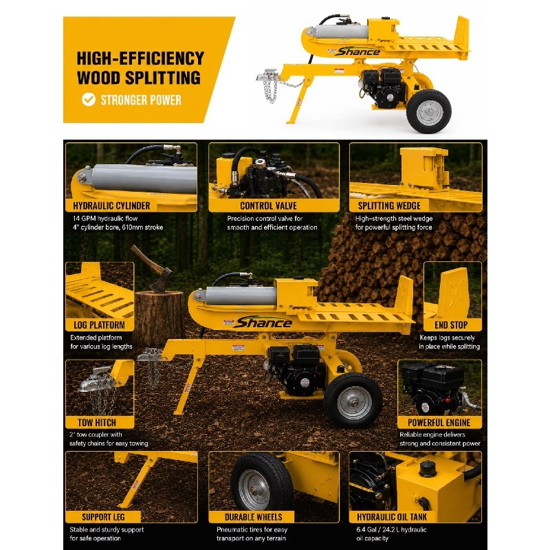 Pemisah Kayu Hidrolik Elektrik - Heavy Equipment Processor ulasan dan harga