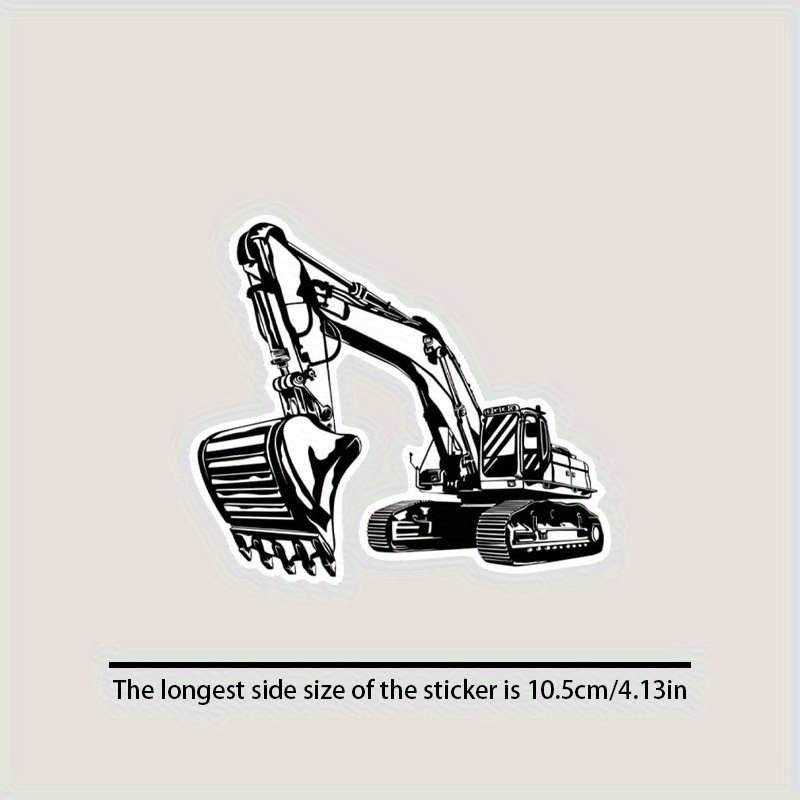 Stiker Vinyl Kartun Excavator  - Heavy Equipment Stickers ulasan dan harga
